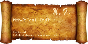 Mohácsi Irén névjegykártya