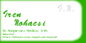 iren mohacsi business card