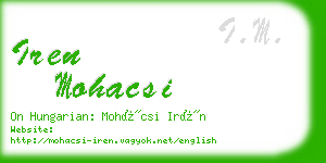 iren mohacsi business card